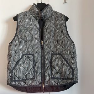 Grey and White J.crew quilted vest